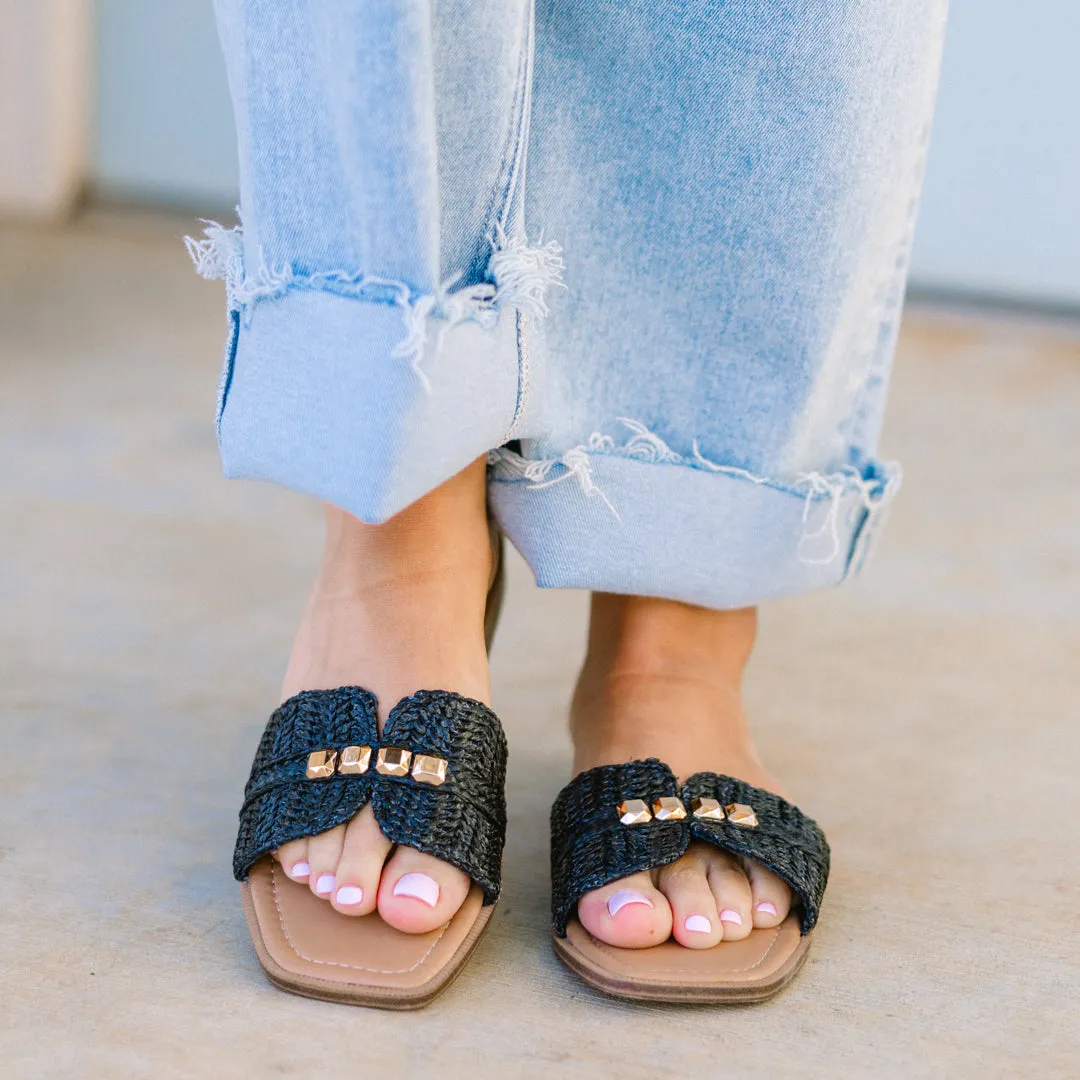 Across The Boardwalk Sandals, Black