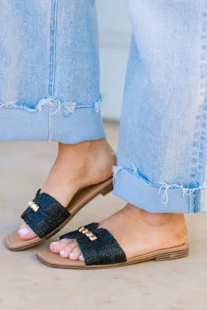 Across The Boardwalk Sandals, Black
