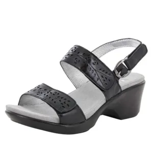 Alegria Romi Leather Sandals Burnished Black SZ 39 US 9