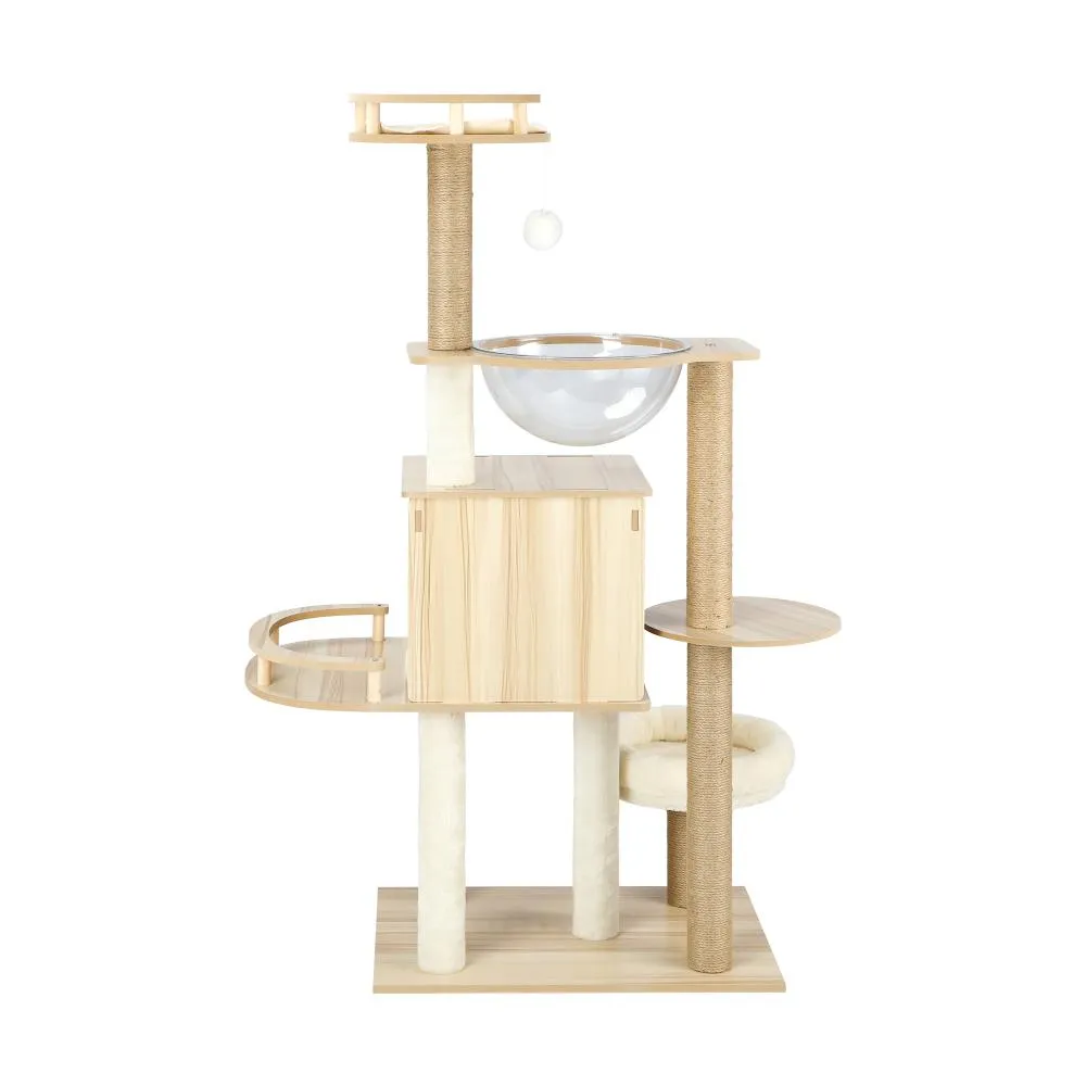 Alopet 131 cm Cat Tree with Scratching Post Cat Condo Ladder