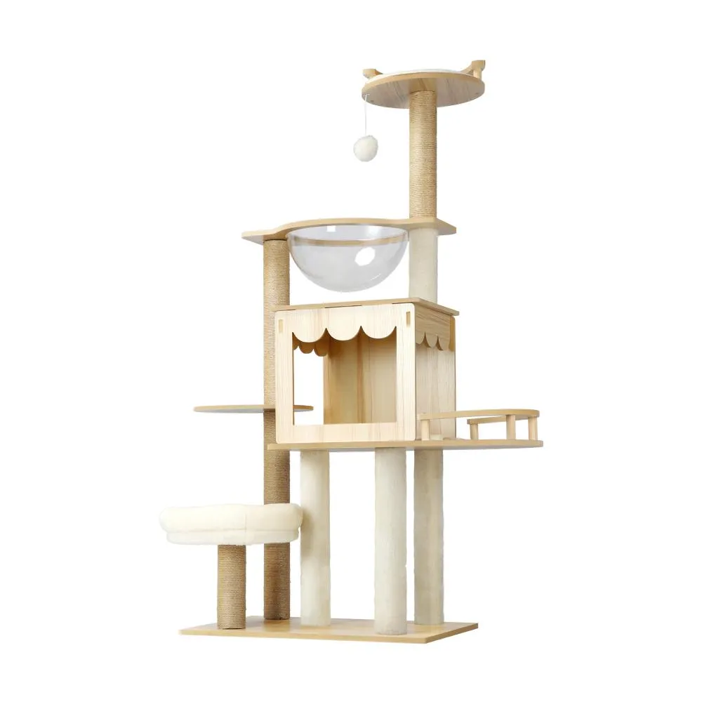 Alopet 131 cm Cat Tree with Scratching Post Cat Condo Ladder