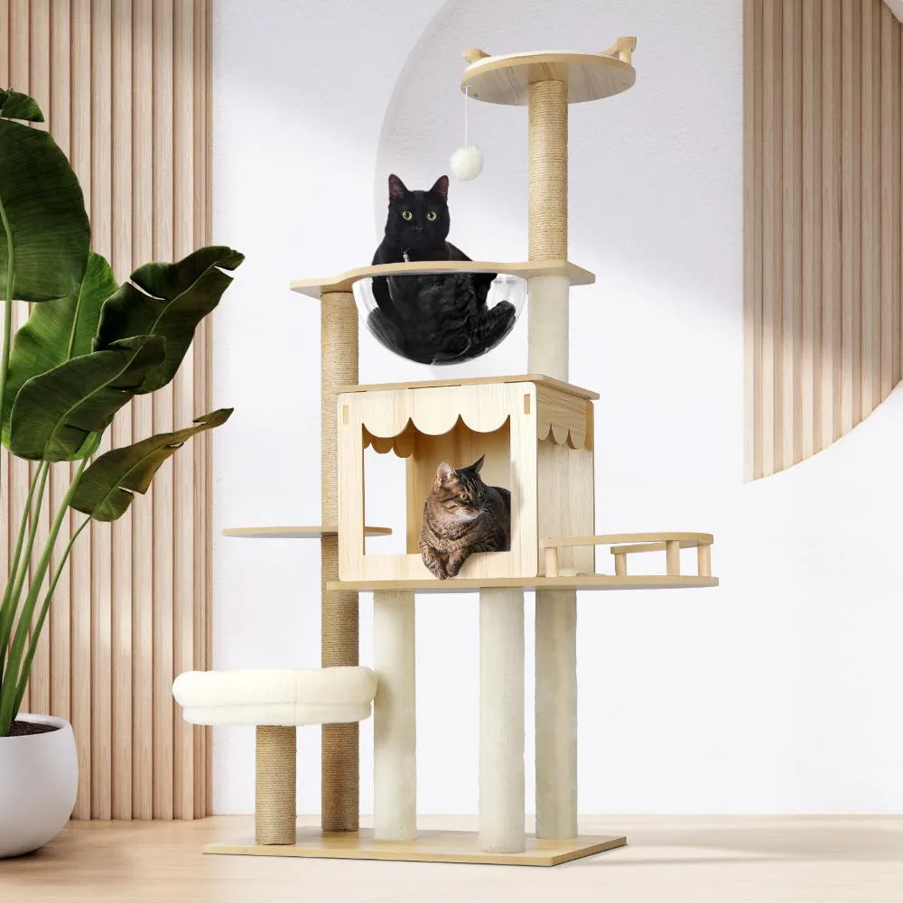 Alopet 131 cm Cat Tree with Scratching Post Cat Condo Ladder