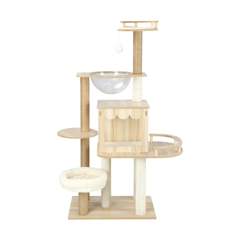 Alopet 131 cm Cat Tree with Scratching Post Cat Condo Ladder