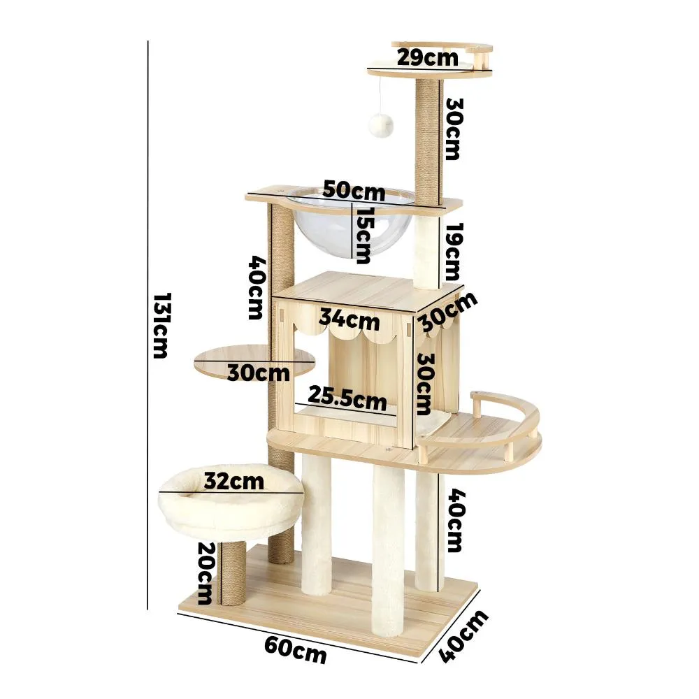 Alopet 131 cm Cat Tree with Scratching Post Cat Condo Ladder