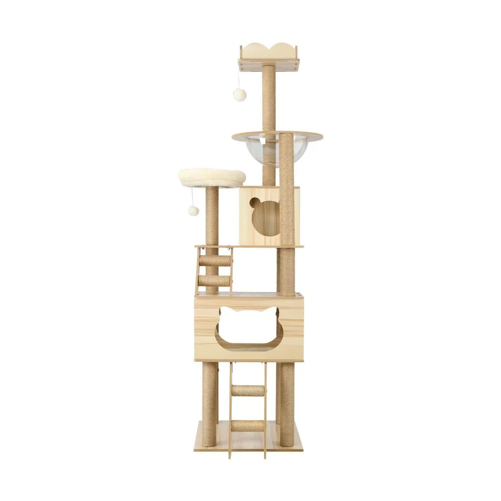 Alopet 190cm Wooden Cat Tree with Ladder