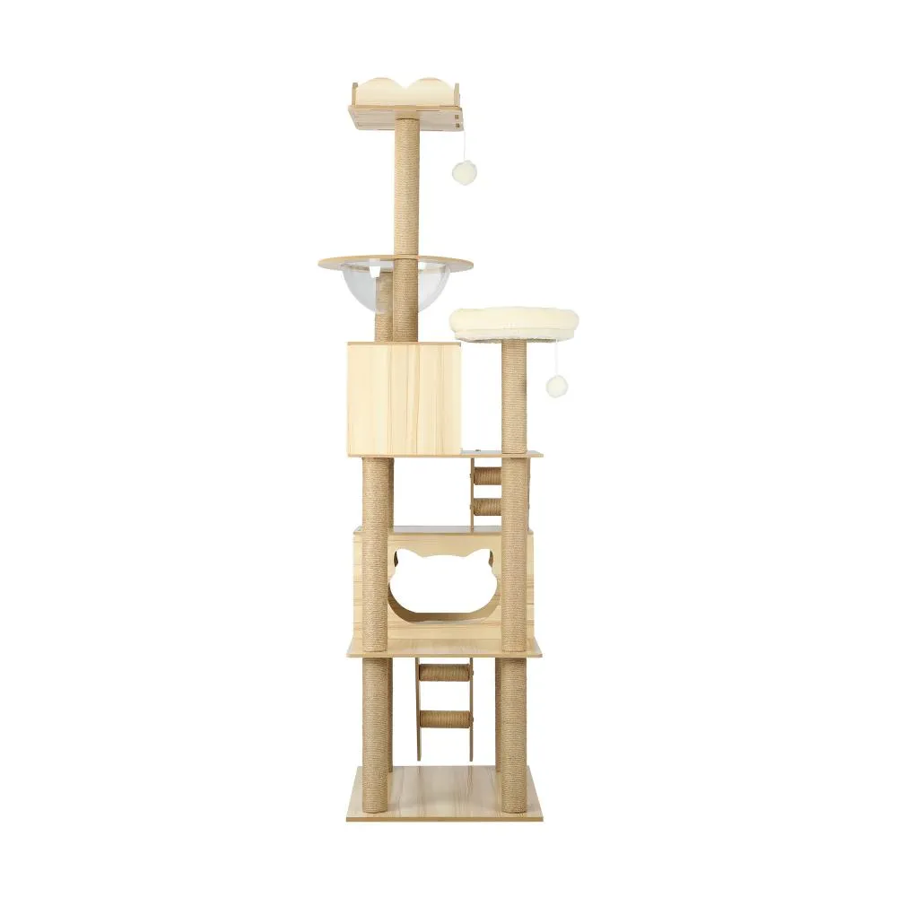 Alopet 190cm Wooden Cat Tree with Ladder