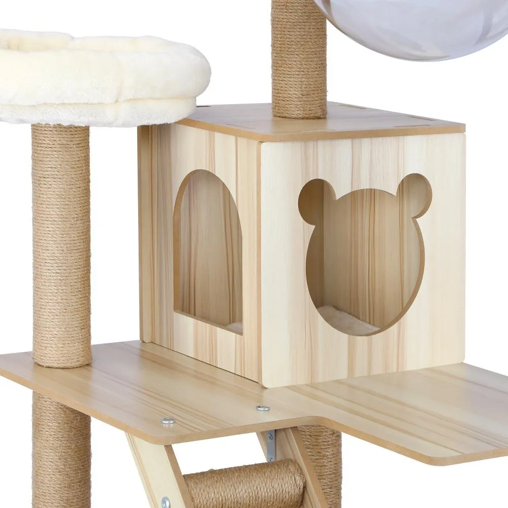 Alopet 190cm Wooden Cat Tree with Ladder
