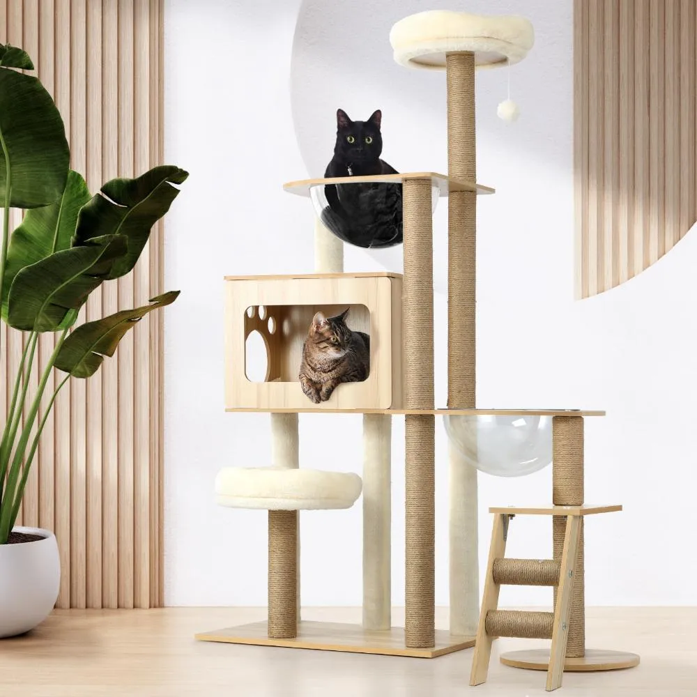 Alopet Cat Tree Scratcher Cats Condo Wood 142cm