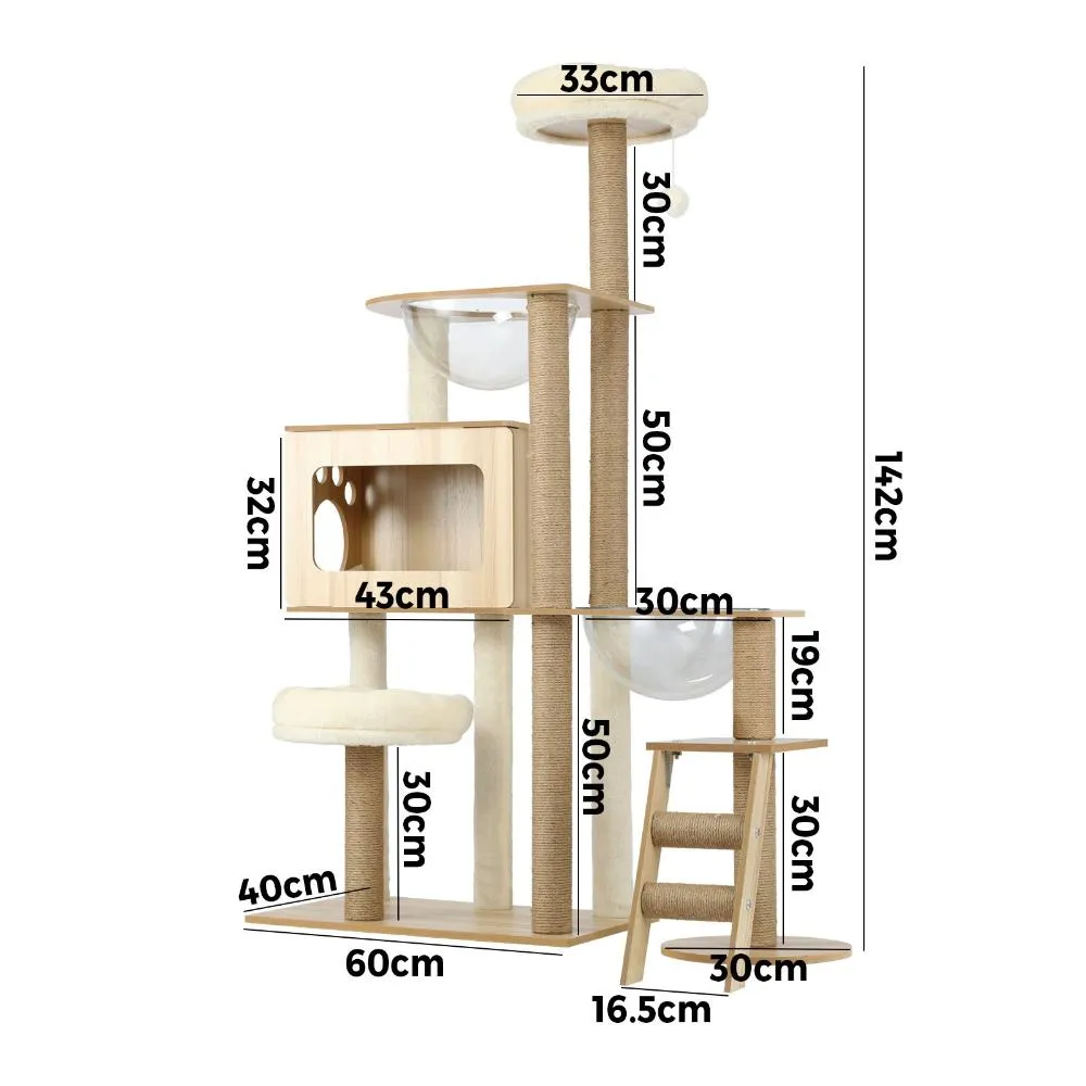 Alopet Cat Tree Scratcher Cats Condo Wood 142cm