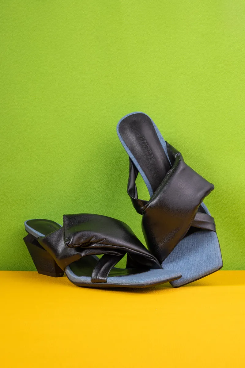Amaryllis Wrap Strap Leather Sandal - Black
