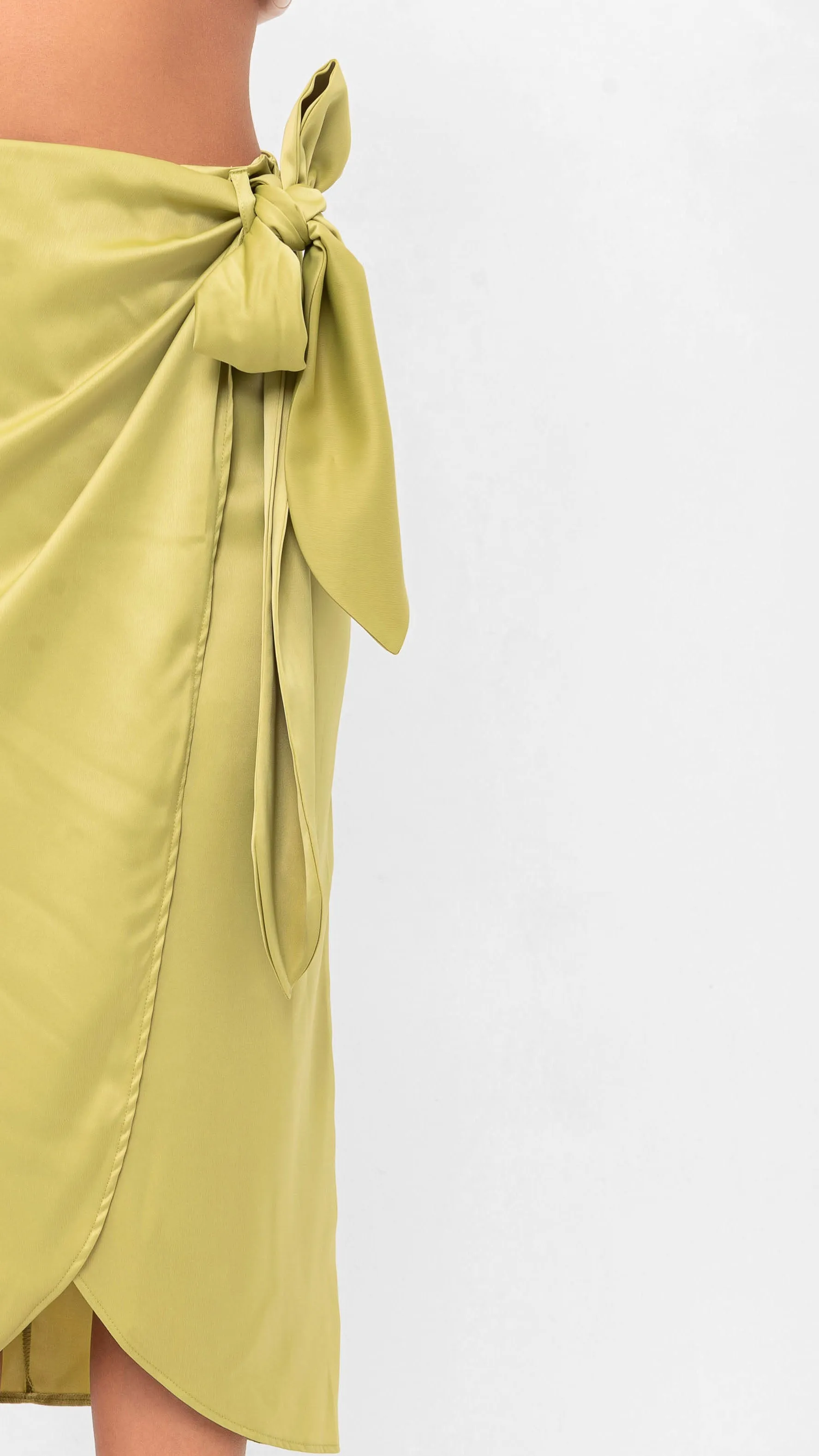Audriana Wrap-Around Midi Skirt - Green