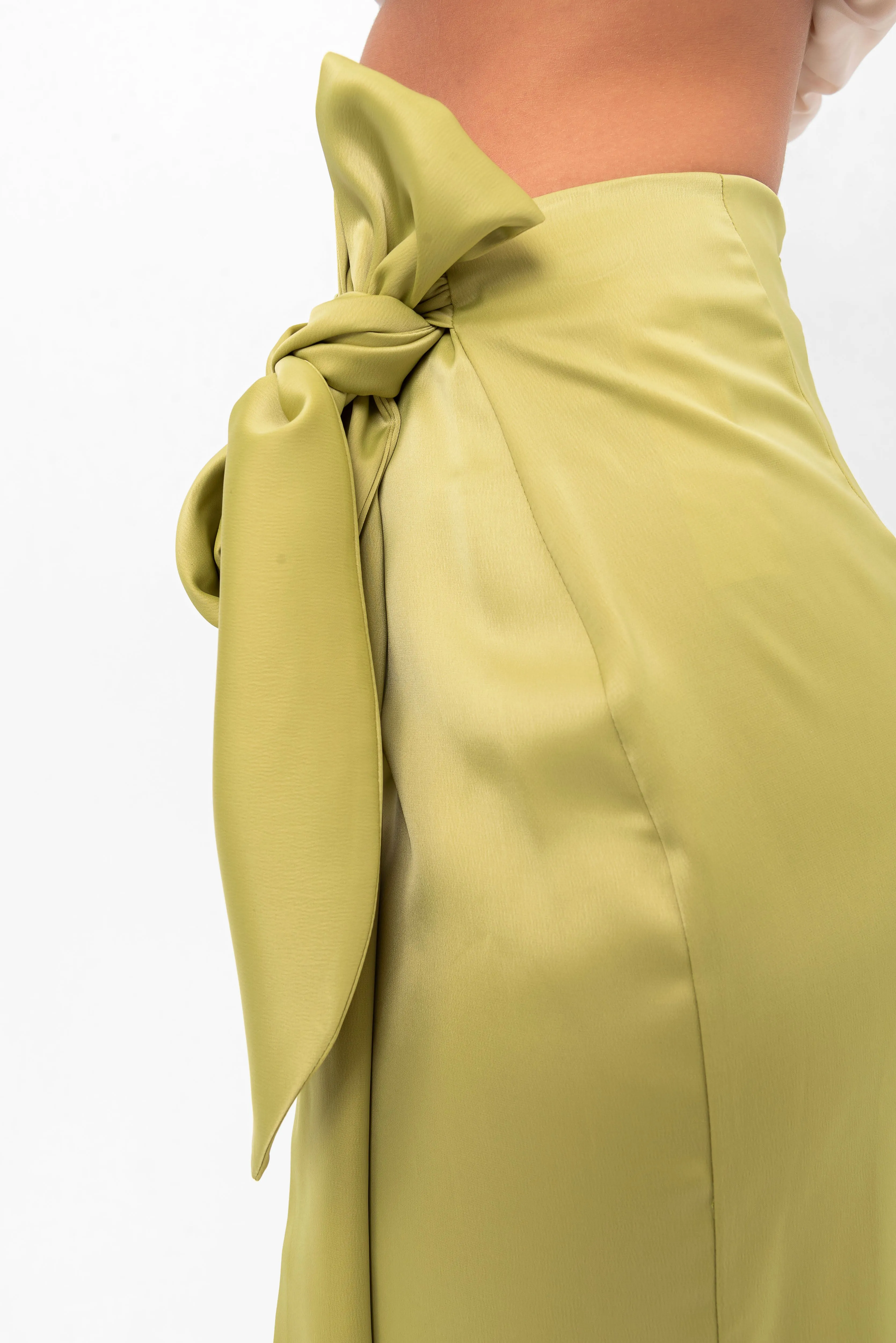 Audriana Wrap-Around Midi Skirt - Green