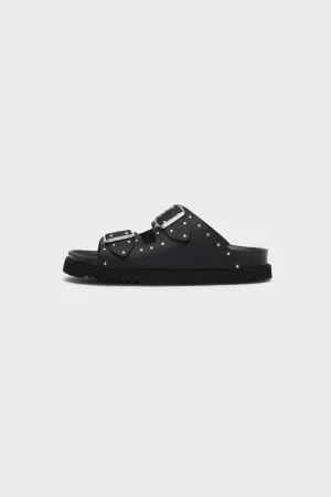 BEATRIZ SANDAL LEATHER   STUDS - BLACK