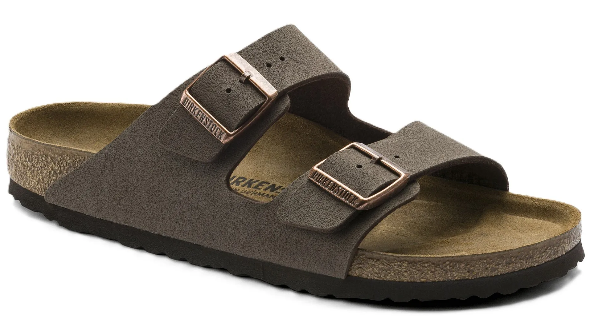 Birkenstock Arizona Sandals - Mocha Birkibuc | Comfortable Cork Footbed