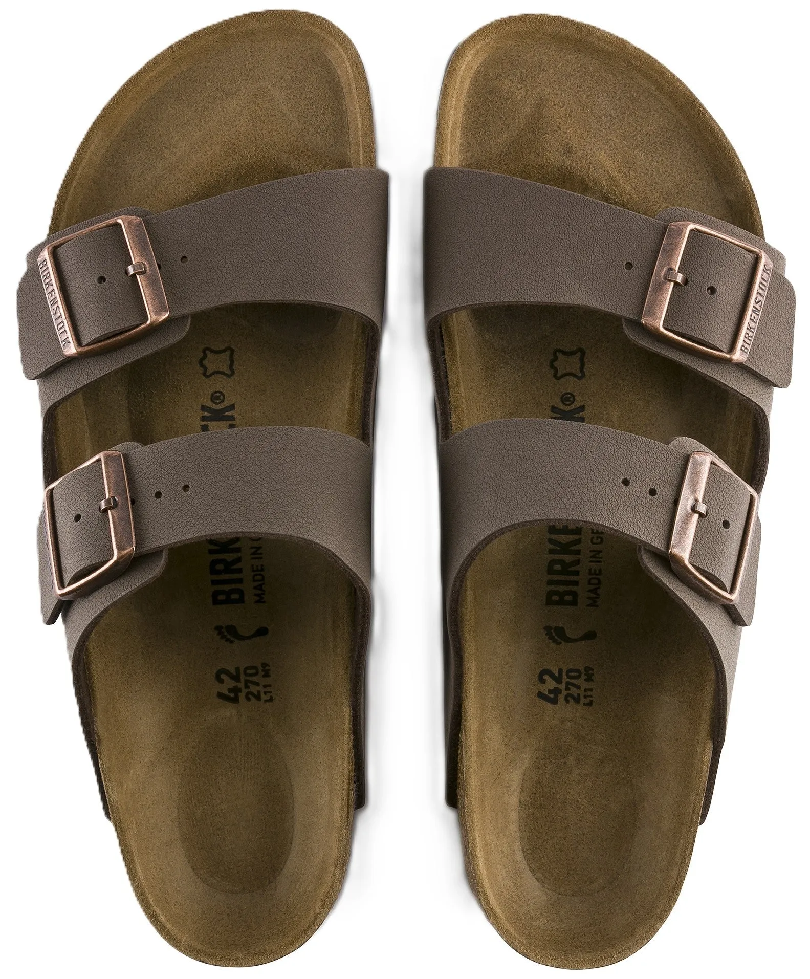 Birkenstock Arizona Sandals - Mocha Birkibuc | Comfortable Cork Footbed