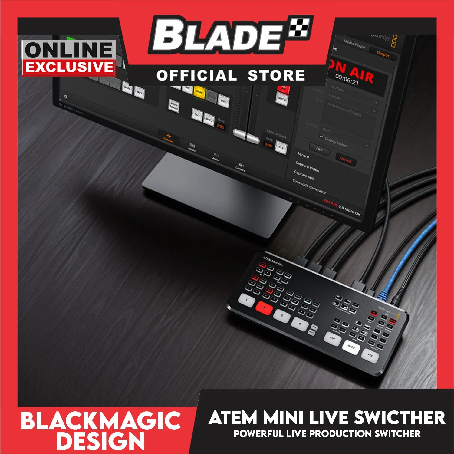Blackmagic Design Atem Mini HDMI Live Switcher Stream Live Broadcast Switcher Controller