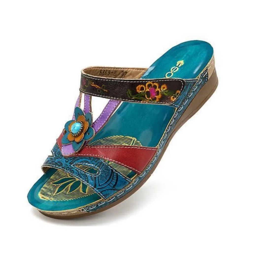 Boho Slip-On Sandals | Multicolor | Comfortable & Stylish