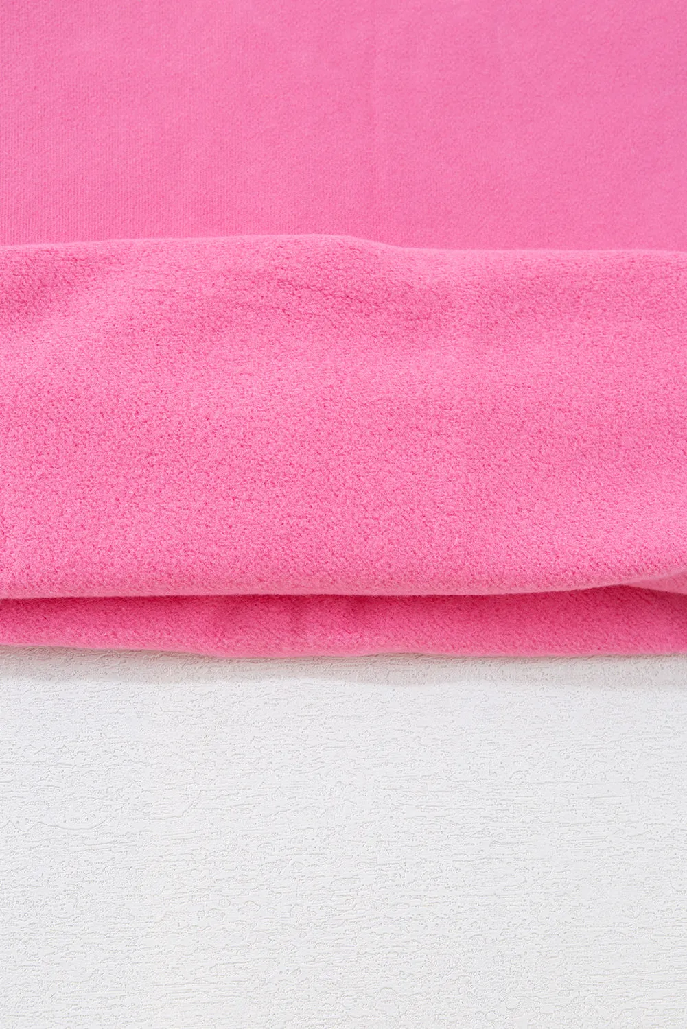 Bonbon Fleece Lined Kangaroo Pocket Drawstring Chunky Hoodie