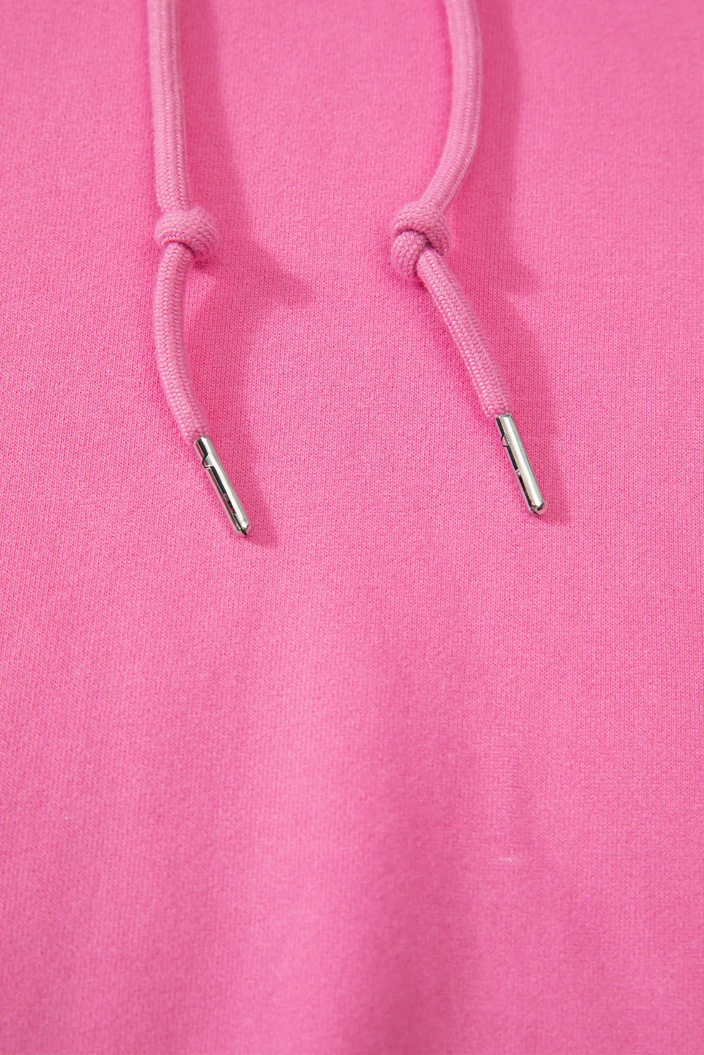 Bonbon Fleece Lined Kangaroo Pocket Drawstring Chunky Hoodie