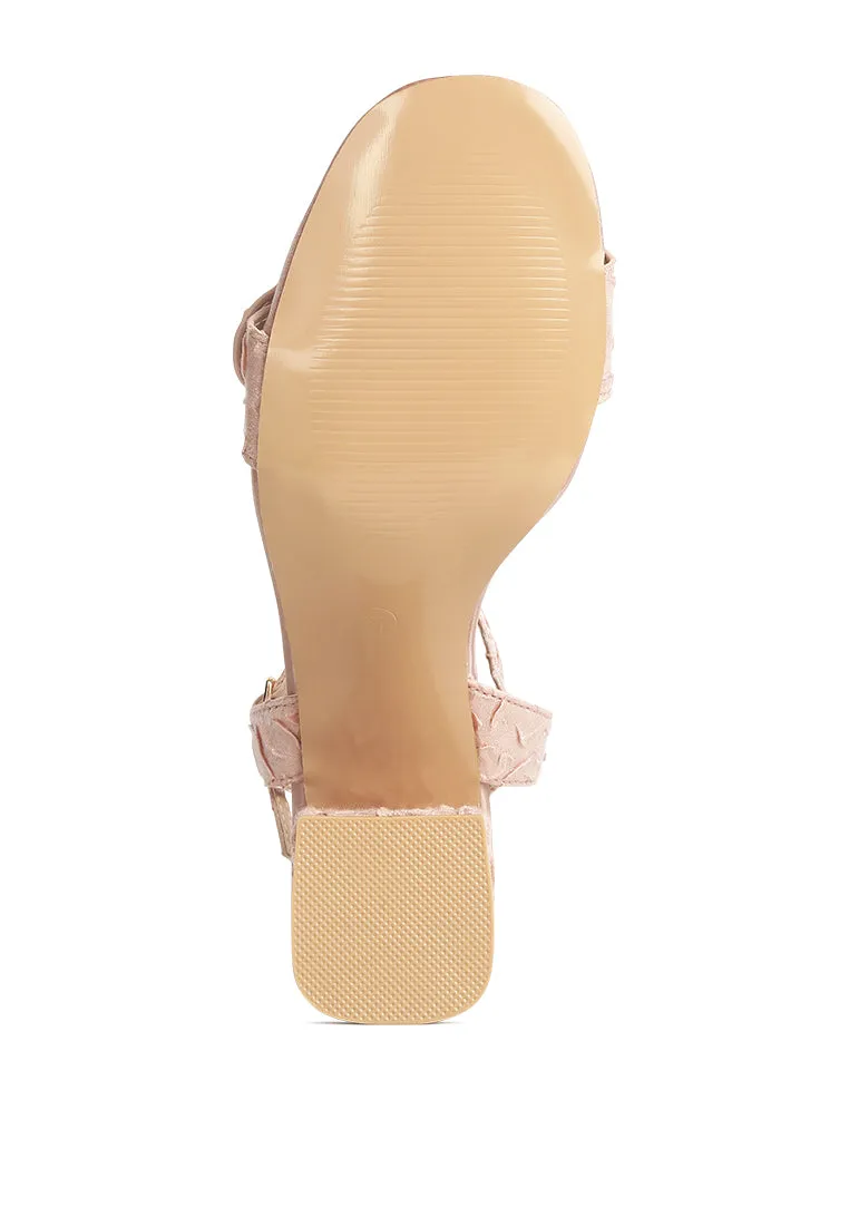 Chaplet Textured Block Heel Sandals