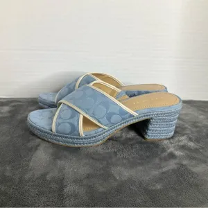 Coach Sloan Espadrille Sandals Chambray Size 9.5 Spring Easter Weddings