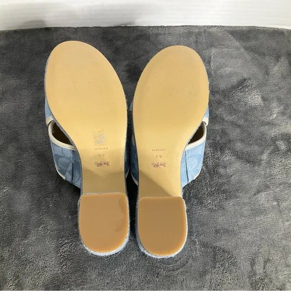 Coach Sloan Espadrille Sandals Chambray Size 9.5 Spring Easter Weddings
