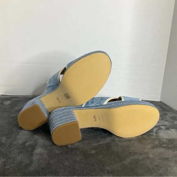 Coach Sloan Espadrille Sandals Chambray Size 9.5 Spring Easter Weddings