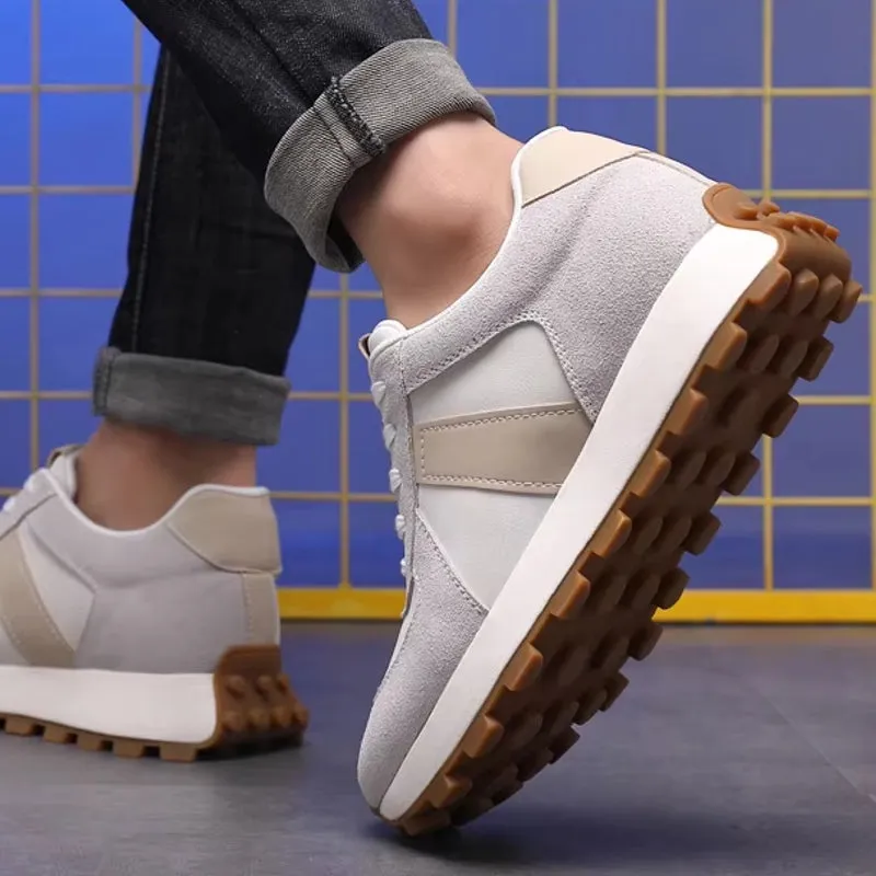 Cow Suede Leather Sneakers For Men Sport Shoes