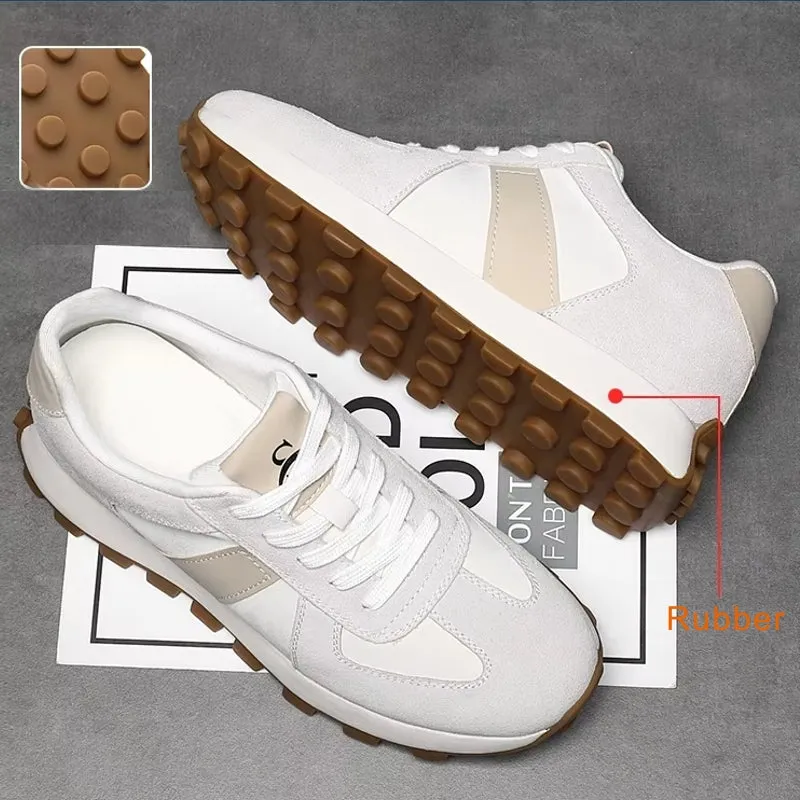 Cow Suede Leather Sneakers For Men Sport Shoes