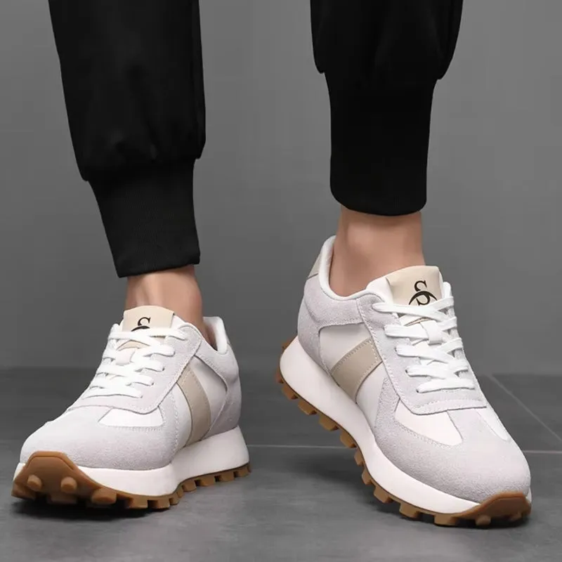 Cow Suede Leather Sneakers For Men Sport Shoes