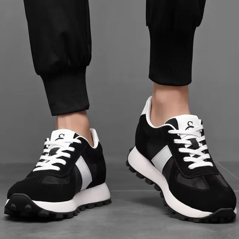 Cow Suede Leather Sneakers For Men Sport Shoes
