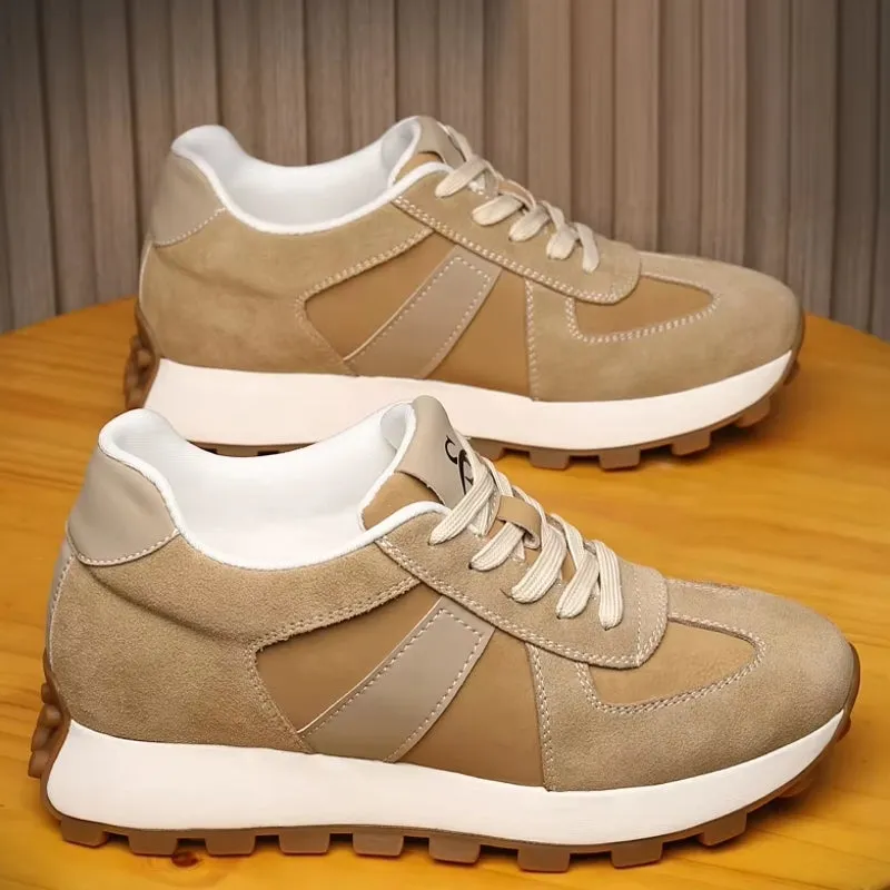 Cow Suede Leather Sneakers For Men Sport Shoes