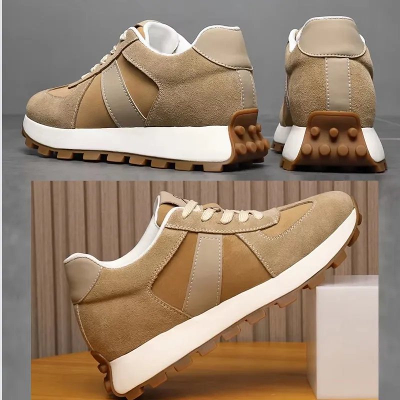 Cow Suede Leather Sneakers For Men Sport Shoes