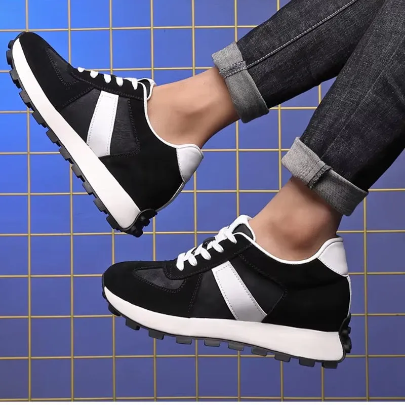 Cow Suede Leather Sneakers For Men Sport Shoes