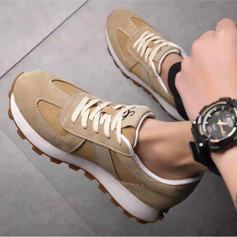 Cow Suede Leather Sneakers For Men Sport Shoes