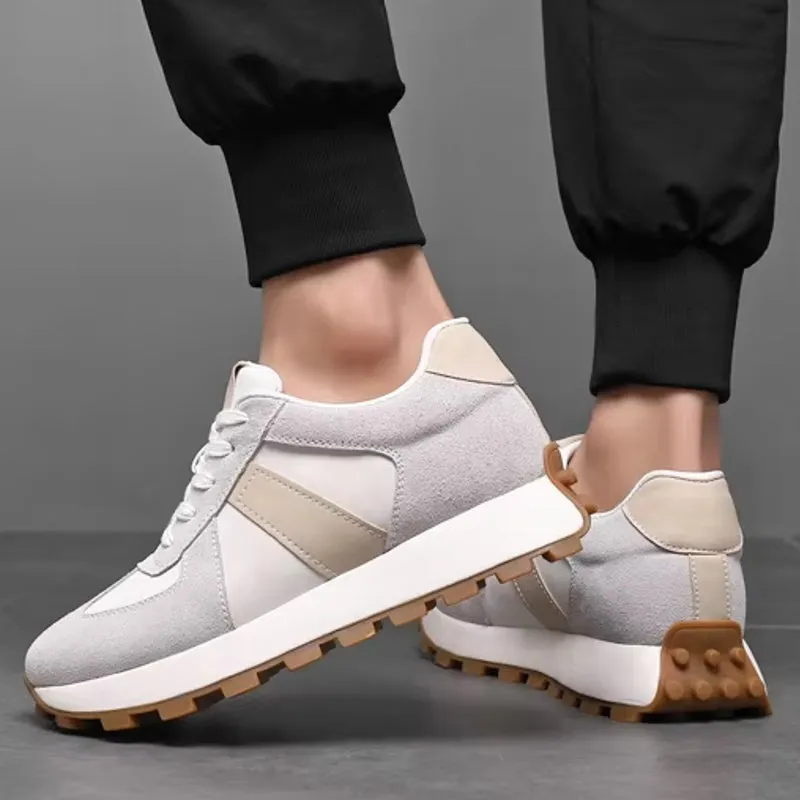 Cow Suede Leather Sneakers For Men Sport Shoes