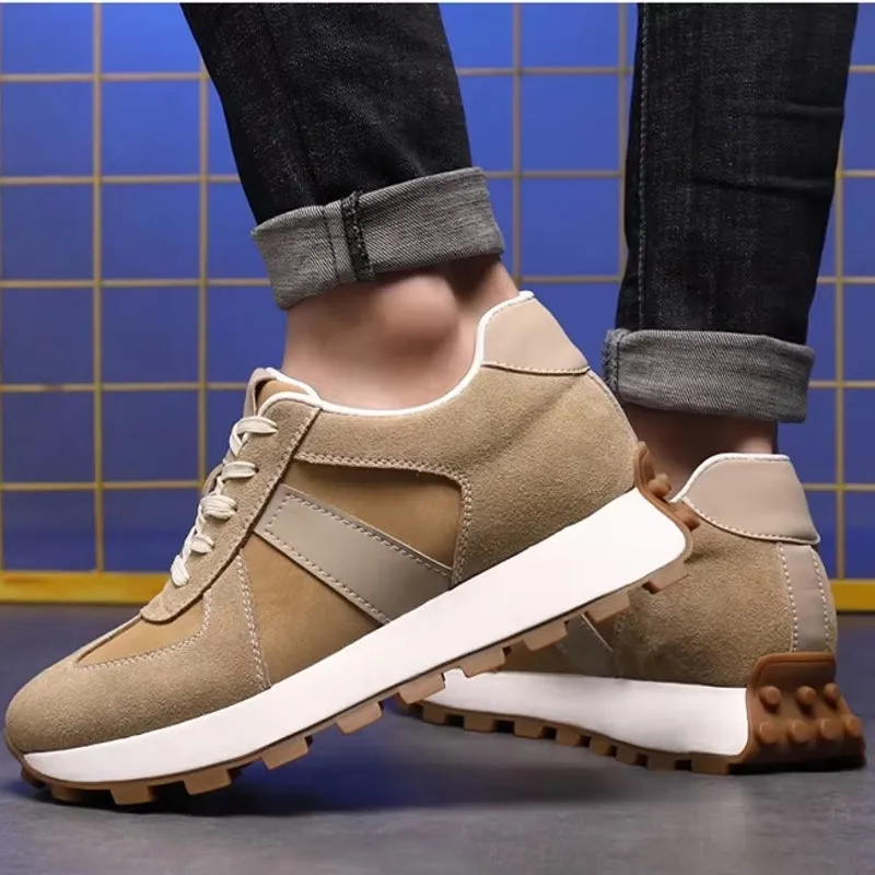 Cow Suede Leather Sneakers For Men Sport Shoes
