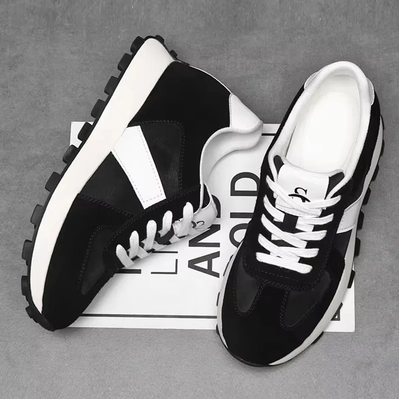 Cow Suede Leather Sneakers For Men Sport Shoes