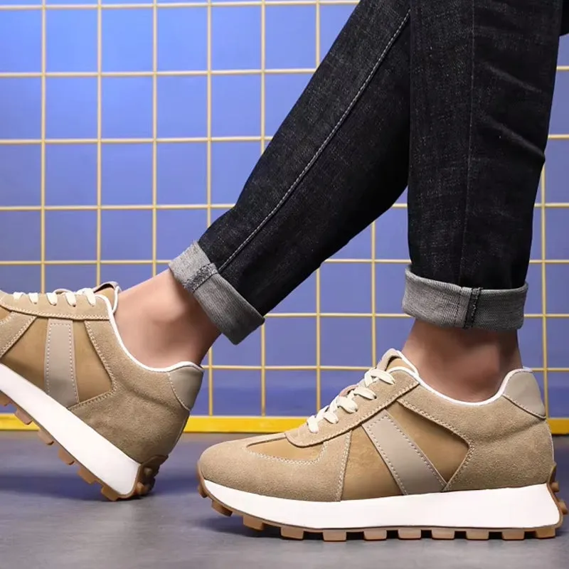 Cow Suede Leather Sneakers For Men Sport Shoes