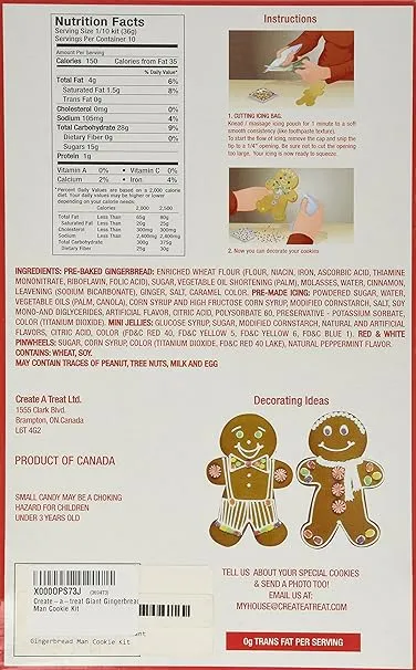 Create A Treat Giant Gingerbread Man Cookie Kit x 12.7 oz.