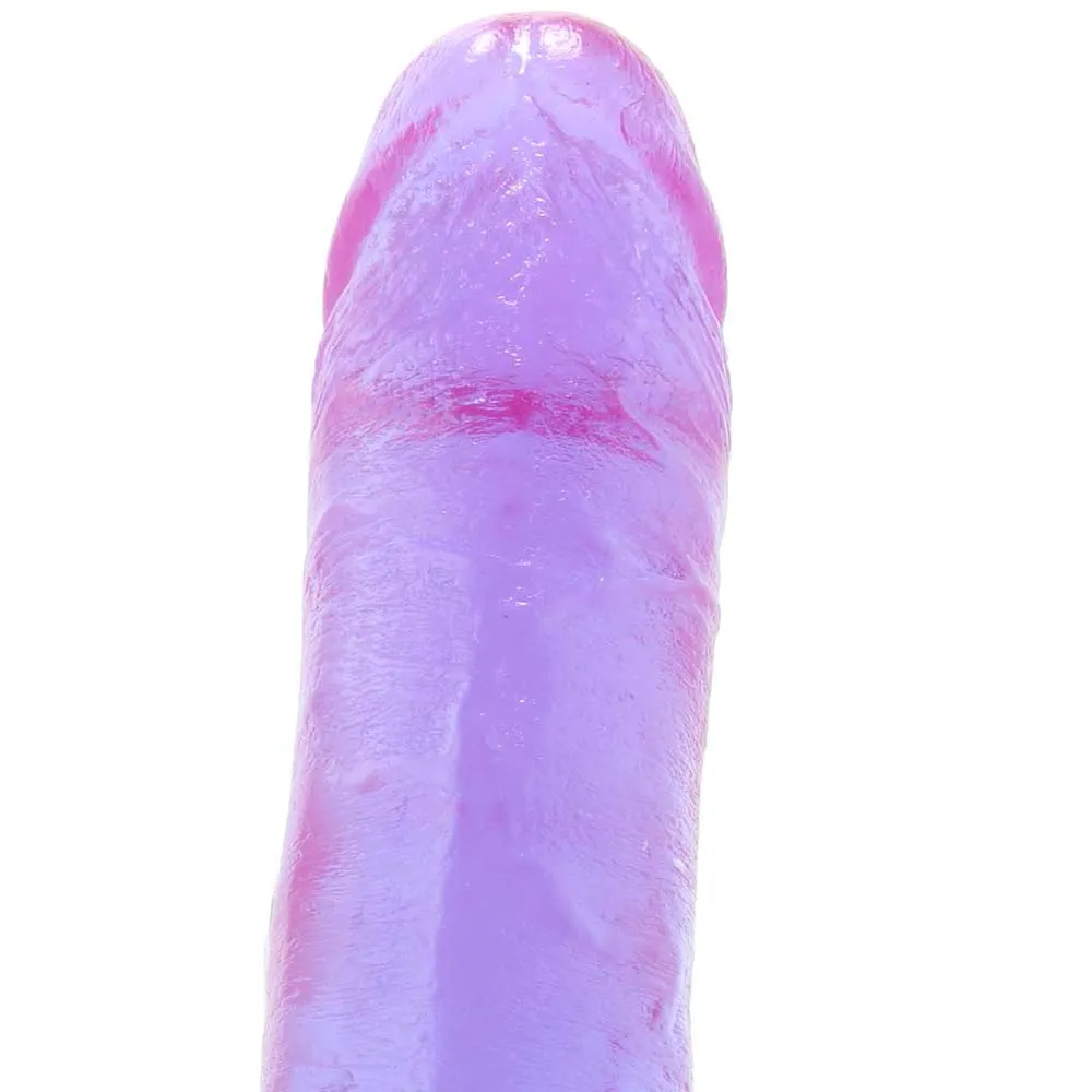 Crystal Jellies 8 Inch Realistic Cock with Balls in Purple