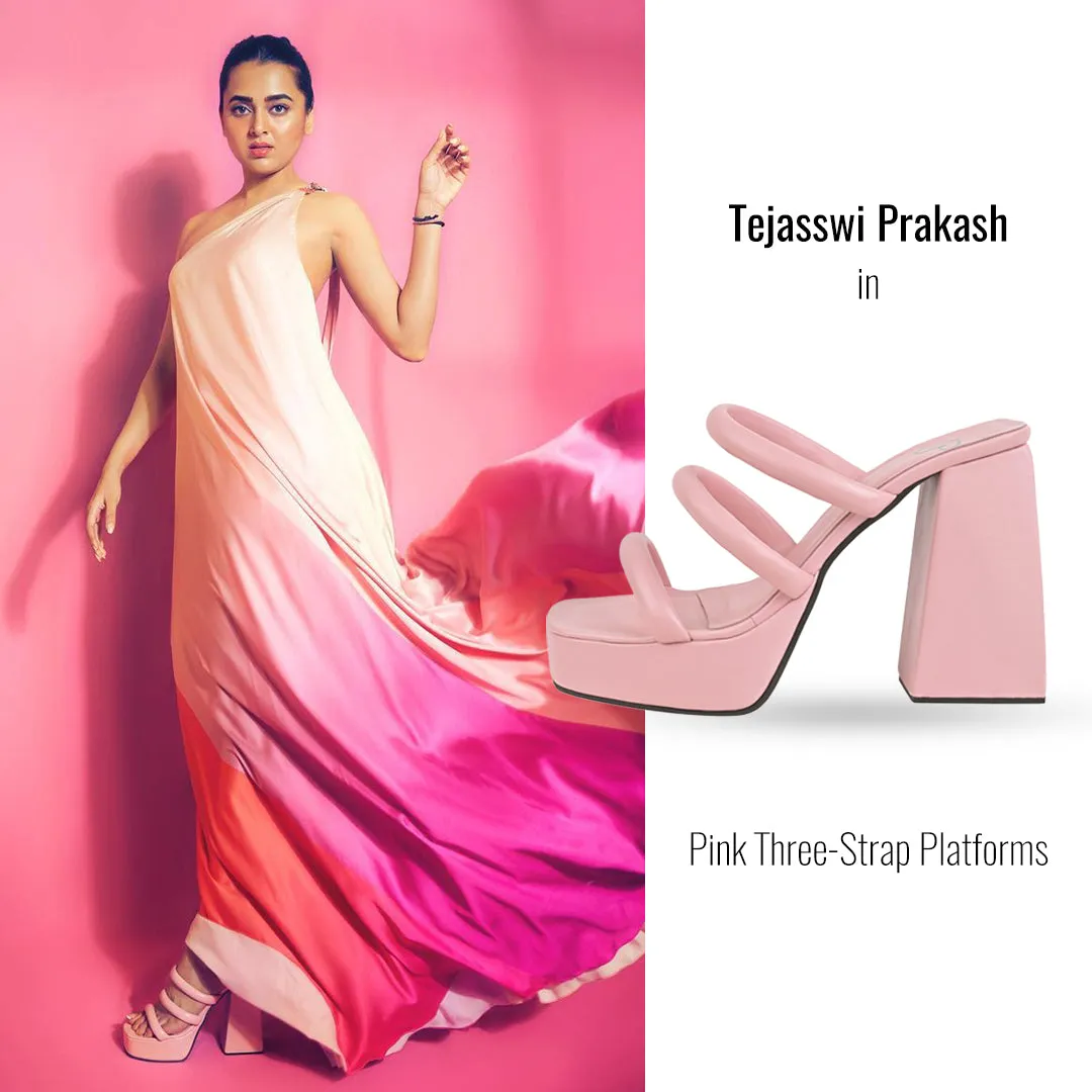 Dijon Pink Platform Heels For Women