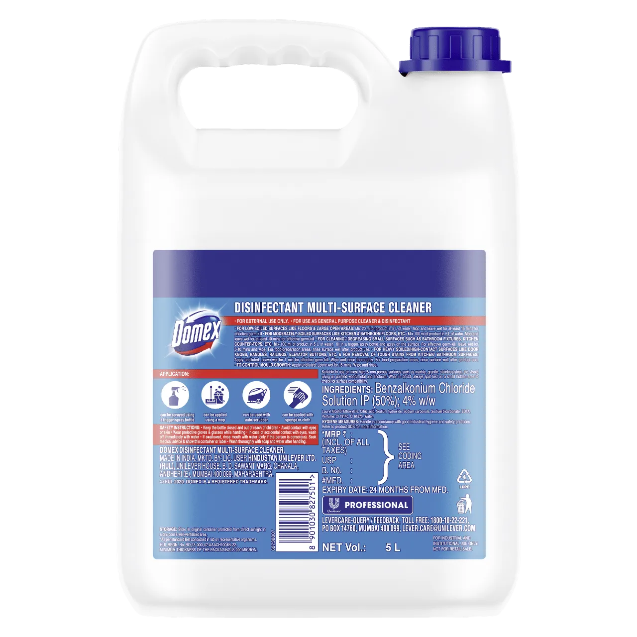 Domex Disinfectant Multi-Surface Cleaner 5L
