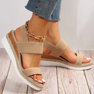 Elastic Strap Platform Sandals | Lightweight & Comfortable | Casual Wear