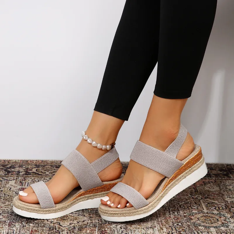 Elastic Strap Platform Sandals | Lightweight & Comfortable | Casual Wear