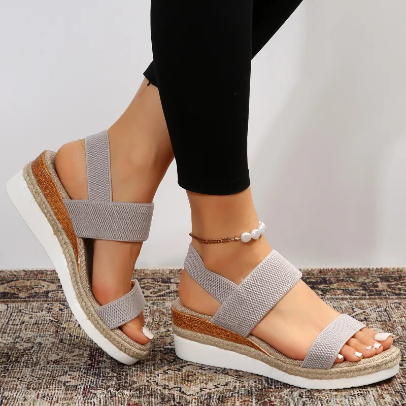 Elastic Strap Platform Sandals | Lightweight & Comfortable | Casual Wear