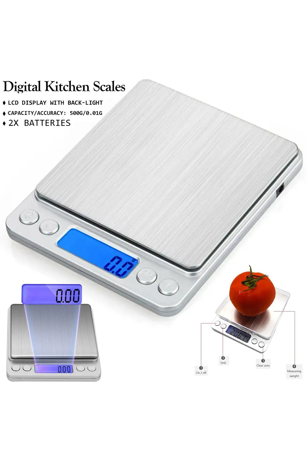 Electronic Digital Kitchen Scales - 10/20/30 Pack