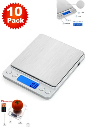 Electronic Digital Kitchen Scales - 10/20/30 Pack