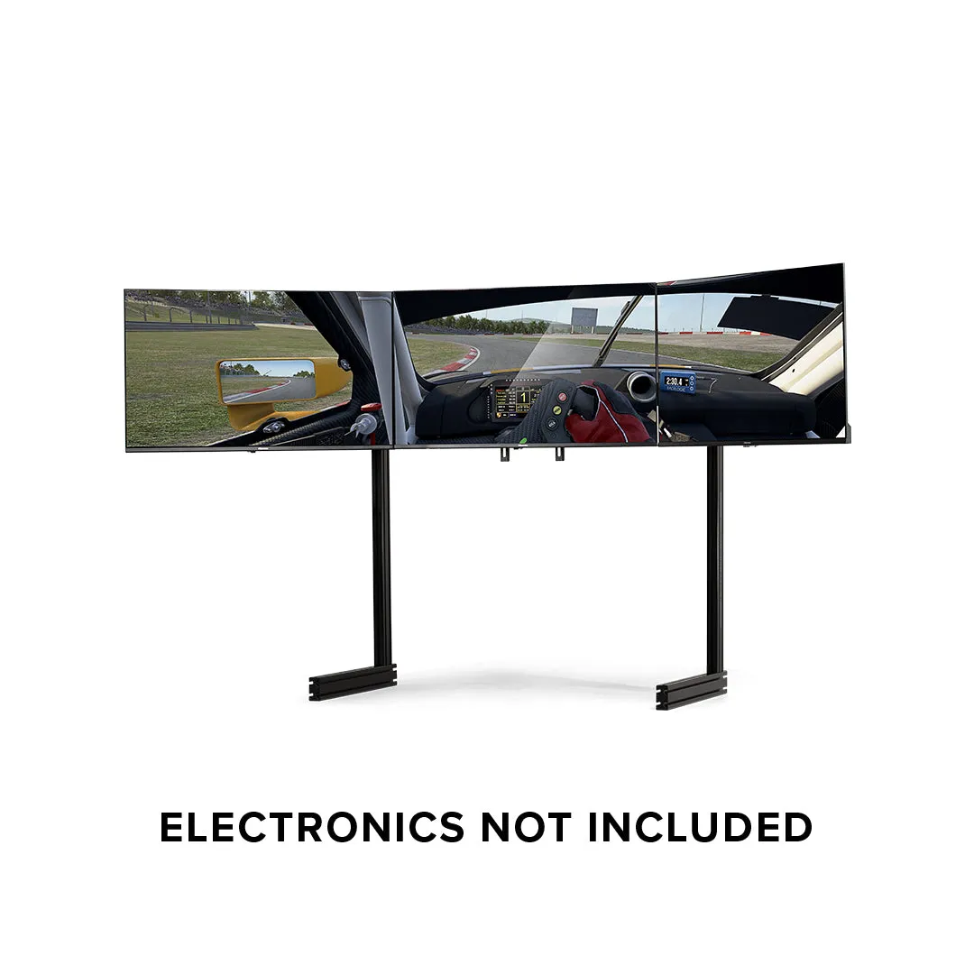 Elite Free Standing Complete Triple Monitor Stand - Black Edition