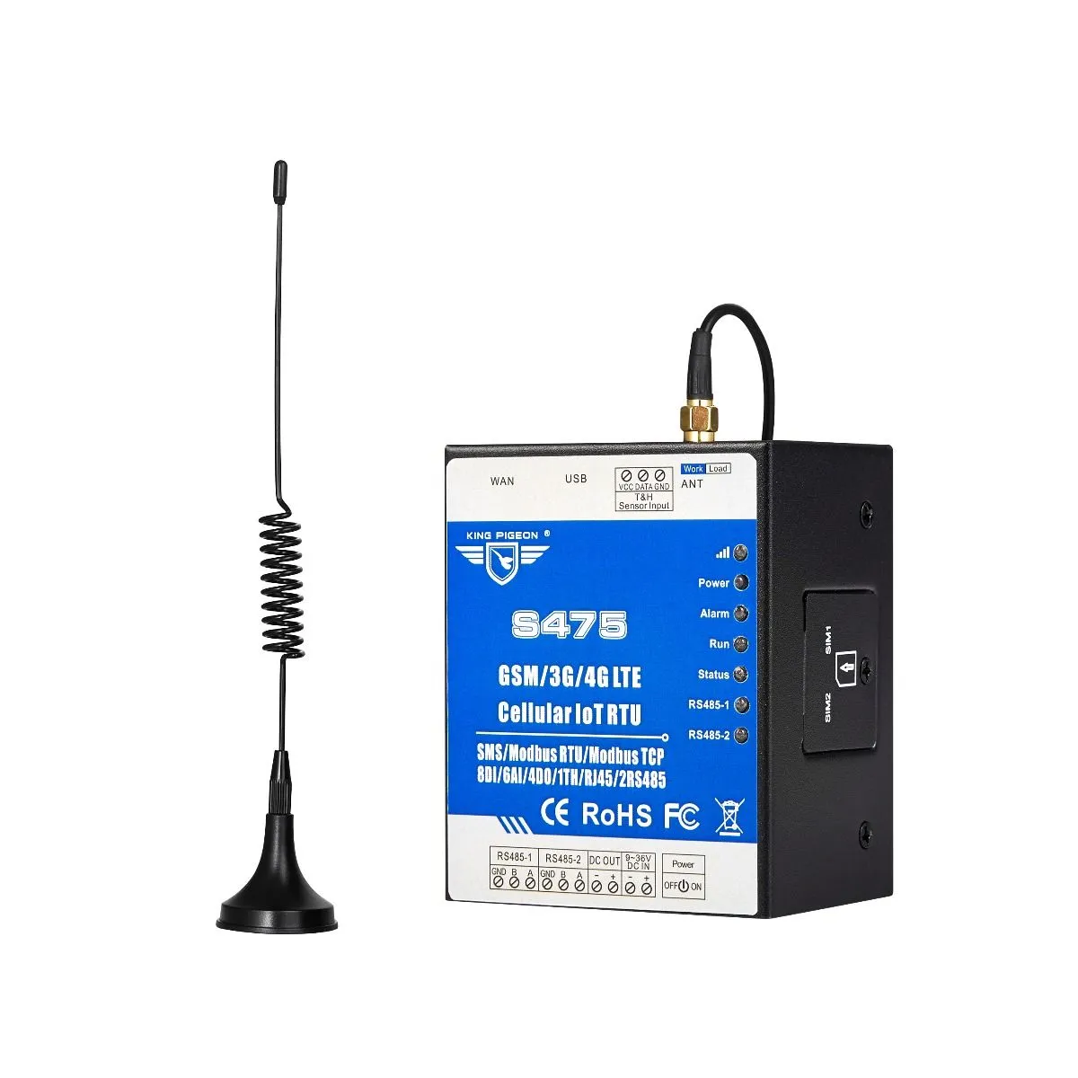 Ethernet Remote Controller (8DIN,6AIN/PT100,4Relay,1TH,USB,2 RS485,320 Extend I/O tags)